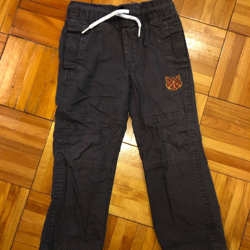 Gray Casual pants with Drawstring Waist